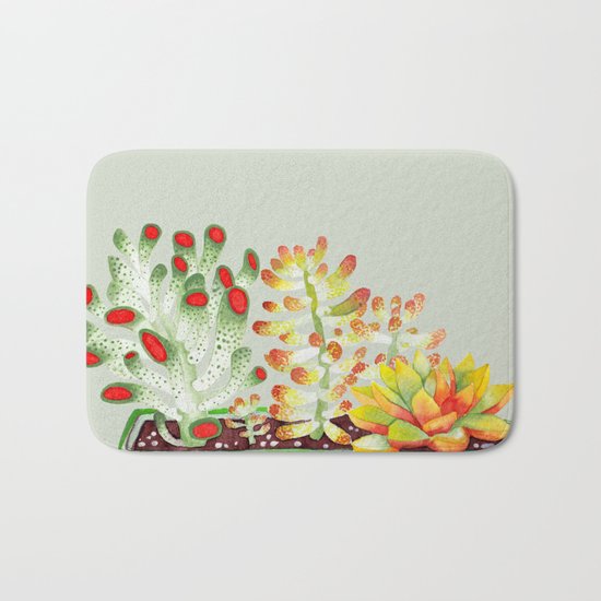 Succulent garden Bath Mat