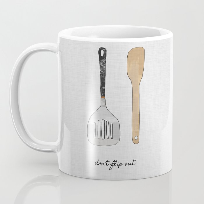 don't flip out, kitchen wall art coffee mugpaperpixelprints