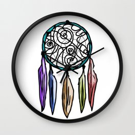 DreamCatcher Wall Clock | Ciroayala, Pop Art, Painting, Street Art, Navajo, Art, Abstract, Watercolor, Digital, Ink 