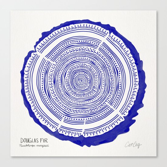 Douglas Fir – Navy Canvas Print