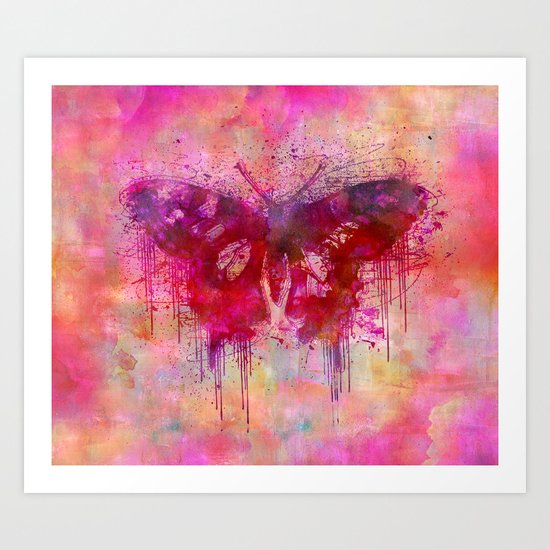 Artsy butterfly watercolor lllustration Art Print