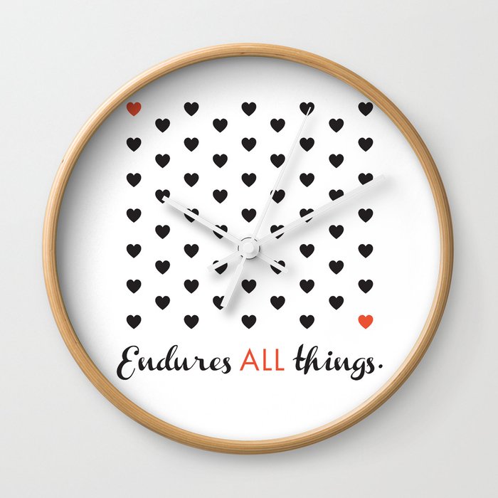 Love Endures All (Blk/Red) Wall Clock