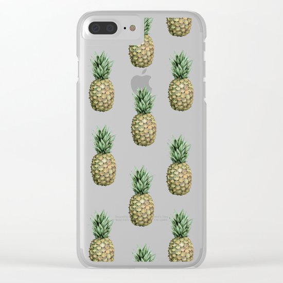 Classic Pineapple Pattern Clear iPhone Case