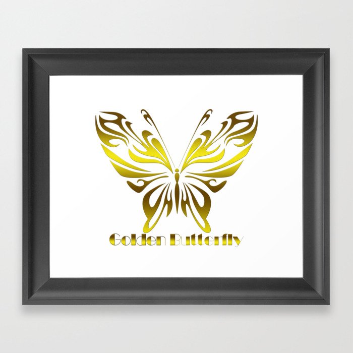 Golden Butterfly Framed Art Print