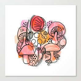mushroom and moon Canvas Print