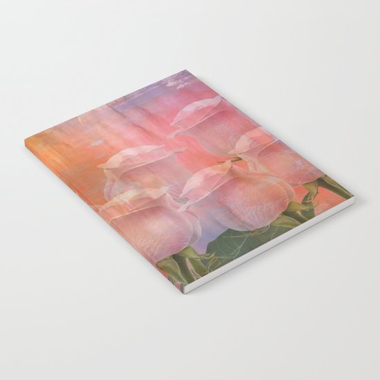 Delicate Painterly Rose Bouquet Notebook