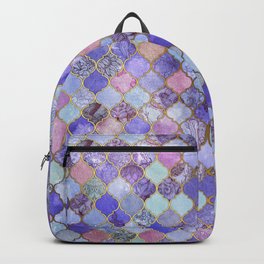 Royal Purple, Mauve & Indigo Decorative Moroccan Tile Pattern Backpack