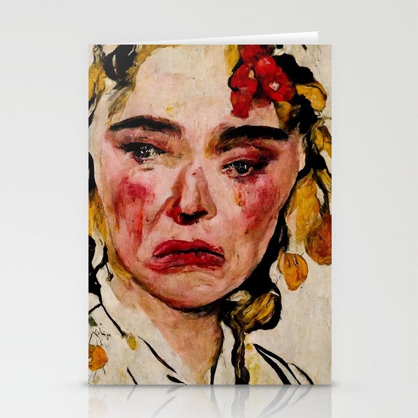Dani crying (AI generated) Stationery Cards