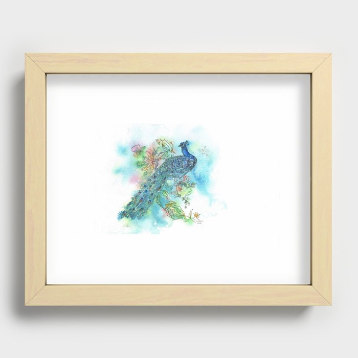 peacock Recessed Framed Print