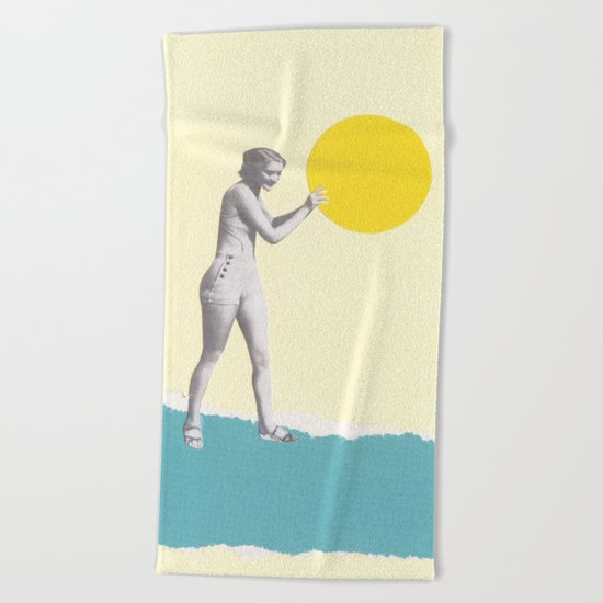 She Caught the Sun Beach Towel