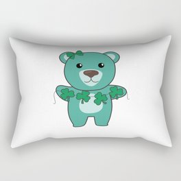 Bear With Shamrocks Cute Animals For Luck Rectangular Pillow