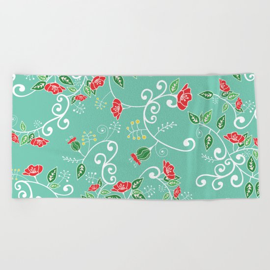 Floral Beach Towel