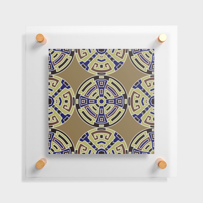 Semless background. Trendy color ethnic background with folk motifs. Seamless color background with ethnic motifs. Vintage texture.  Floating Acrylic Print