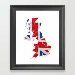 UK flag map Framed Art Print