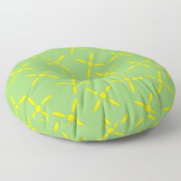 Scattered Star Shaped Abstract Daisies Floor Pillow