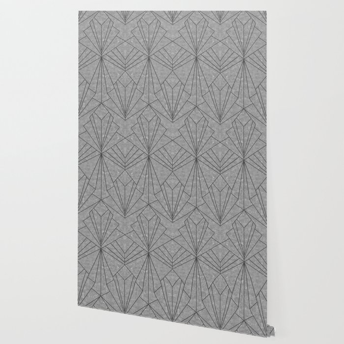 Art Deco In Black Grey Wallpaper By Wellingtonboot Society6
