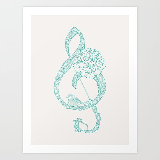 G-Clef Art Print by Parallelocats | Society6