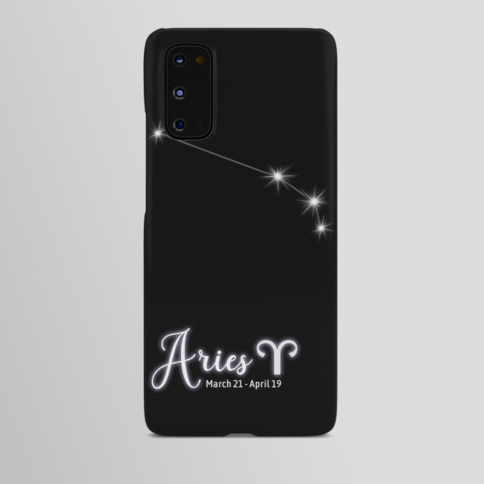 Zodiac Constellation - Aries on black Android Case