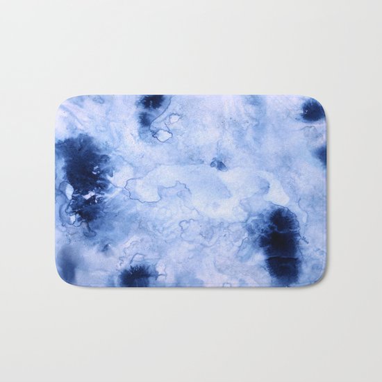 Marbled Water Blue Bath Mat
