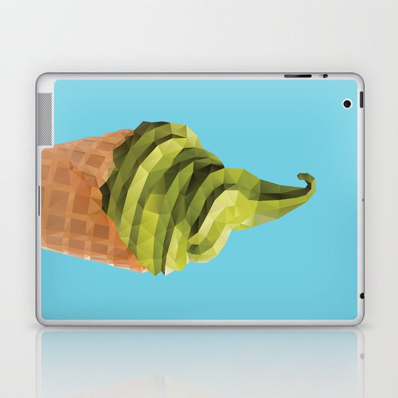 Matcha Soft Serve Icecream Polygon Art Laptop & iPad Skin