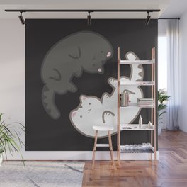 Yin Yang Kitty Wall Mural
