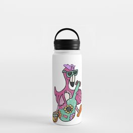 Flamingo luau party Water Bottle