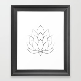 Silver Foil Lotus Flower Framed Art Print