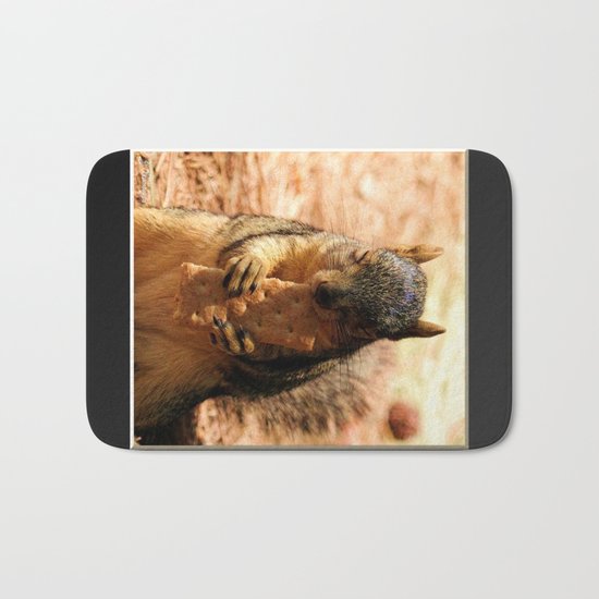Contented Squirrel. © J. Montague. Bath Mat