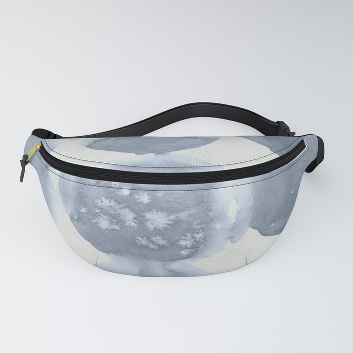 Shibori Wabi Sabi Indigo Blue on Lunar Gray Fanny Pack