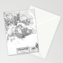 Singapore City Map - Light Stationery Card