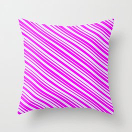 [ Thumbnail: Fuchsia and Lavender Colored Stripes/Lines Pattern Throw Pillow ]