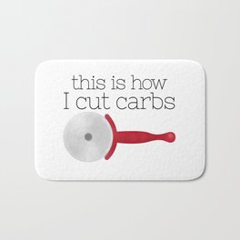 This Is How I Cut Carbs Badematte | Foodpun, Pizza, Funnysayingpizza, Cartoon, Food, Funnyfood, Carbs, Funny, Foodpuns, Yummy 