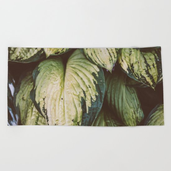 Natural Leaves Pattern Beach Towel