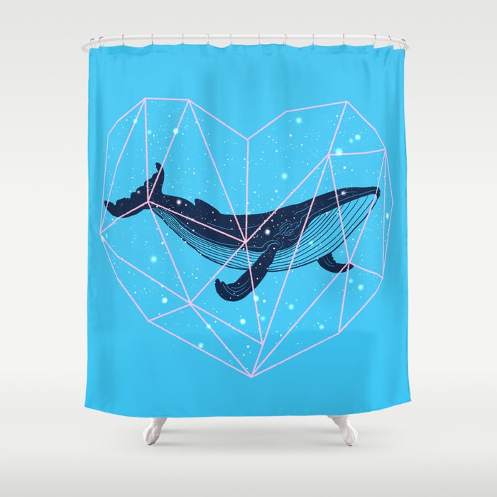 Whale in My Heart Shower Curtain