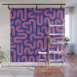 JELLY BEANS POSTMODERN 1980S ABSTRACT GEOMETRIC in PEONY PURPLE ON ROYAL BLUE Wall Mural