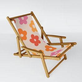 Retro 60s 70s Flowers Pattern #pattern #vintage Sling Chair