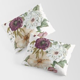 Colorful Wildflower Bouquet on White Pillow Sham