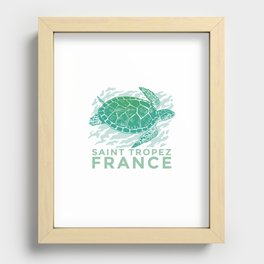 Saint Tropez France sea Turtle Recessed Framed Print