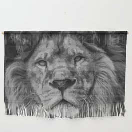 Black and White Lion Paint by Numbers Wall Hanging