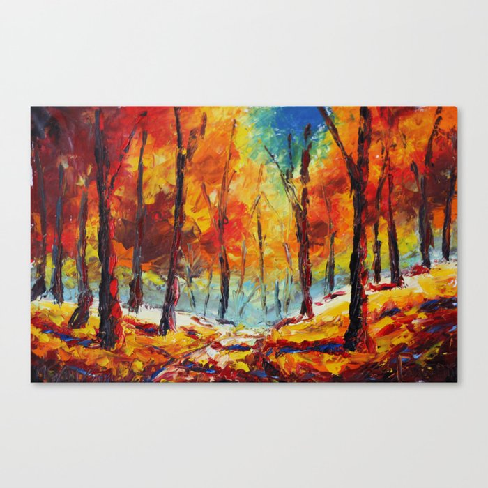 Autumn landscape oil painting Bright autumn landscape Palette