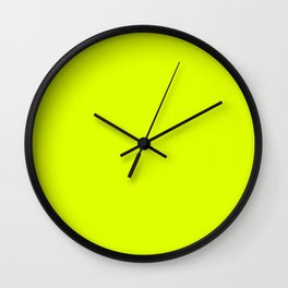 Chartreuse Traditional Green Yellow Solid Color Popular Hue Patternless Shades of Yellow Hex #DFFF00 Wall Clock
