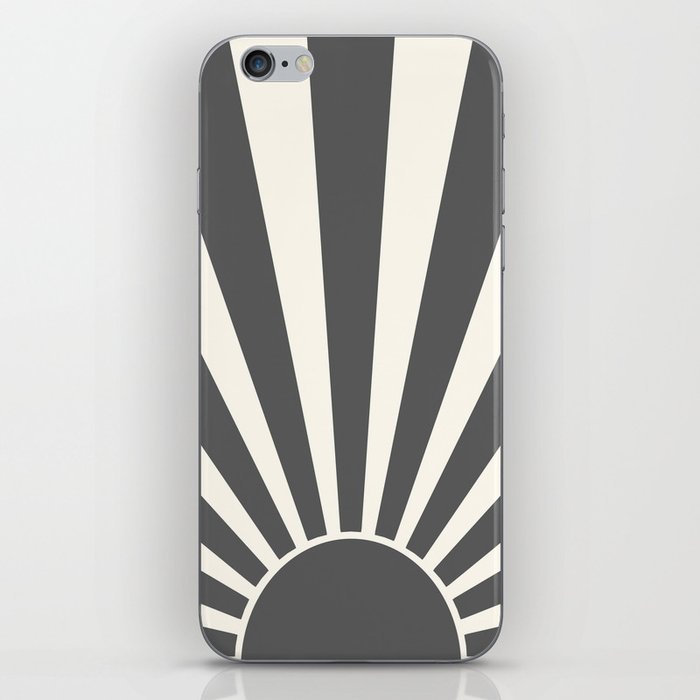 Grey retro Sun design iPhone Skin