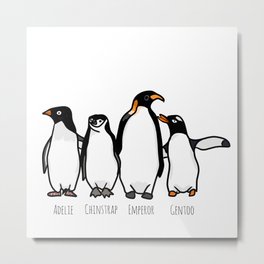 Atypical Penguins  Metal Print | Drawing, Atypical, Autism, Illustrated, Chinstrappenguin, Samgardner, Adeliepenguin, Emperorpenguin, Gentoopenguin, Digital 