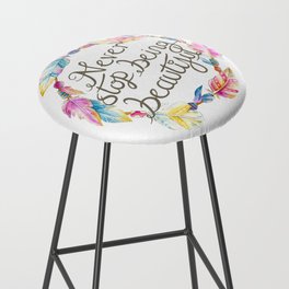 Boho feathers never stop being beautiful Bar Stool
