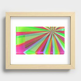 Green pink pop art rays Recessed Framed Print