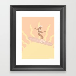 Surfing on Sunshine Framed Art Print