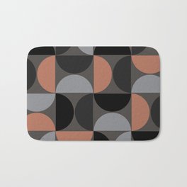 Mid century geometric pattern on grey background 4 Bath Mat