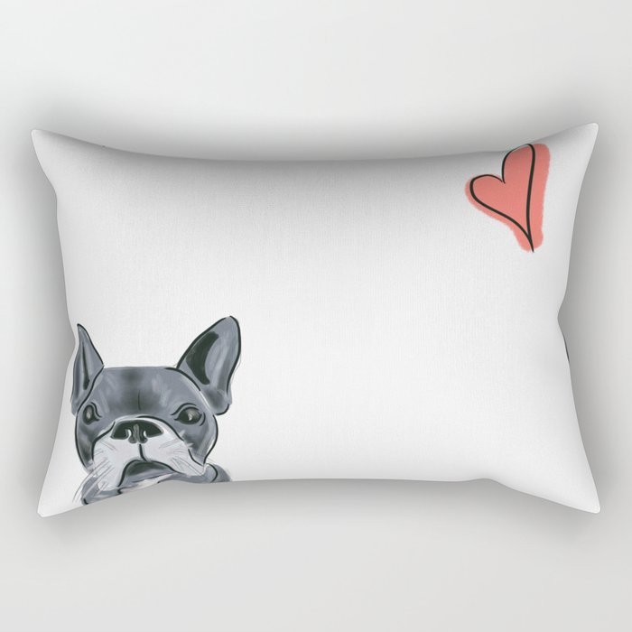 French Bull dog love Rectangular Pillow