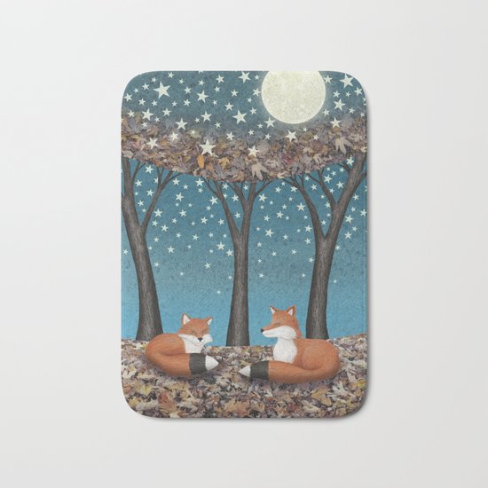 starlit foxes Bath Mat