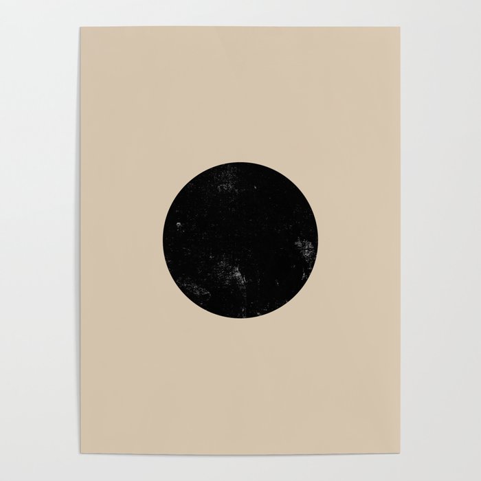 Beiged out Black Circle Art Poster